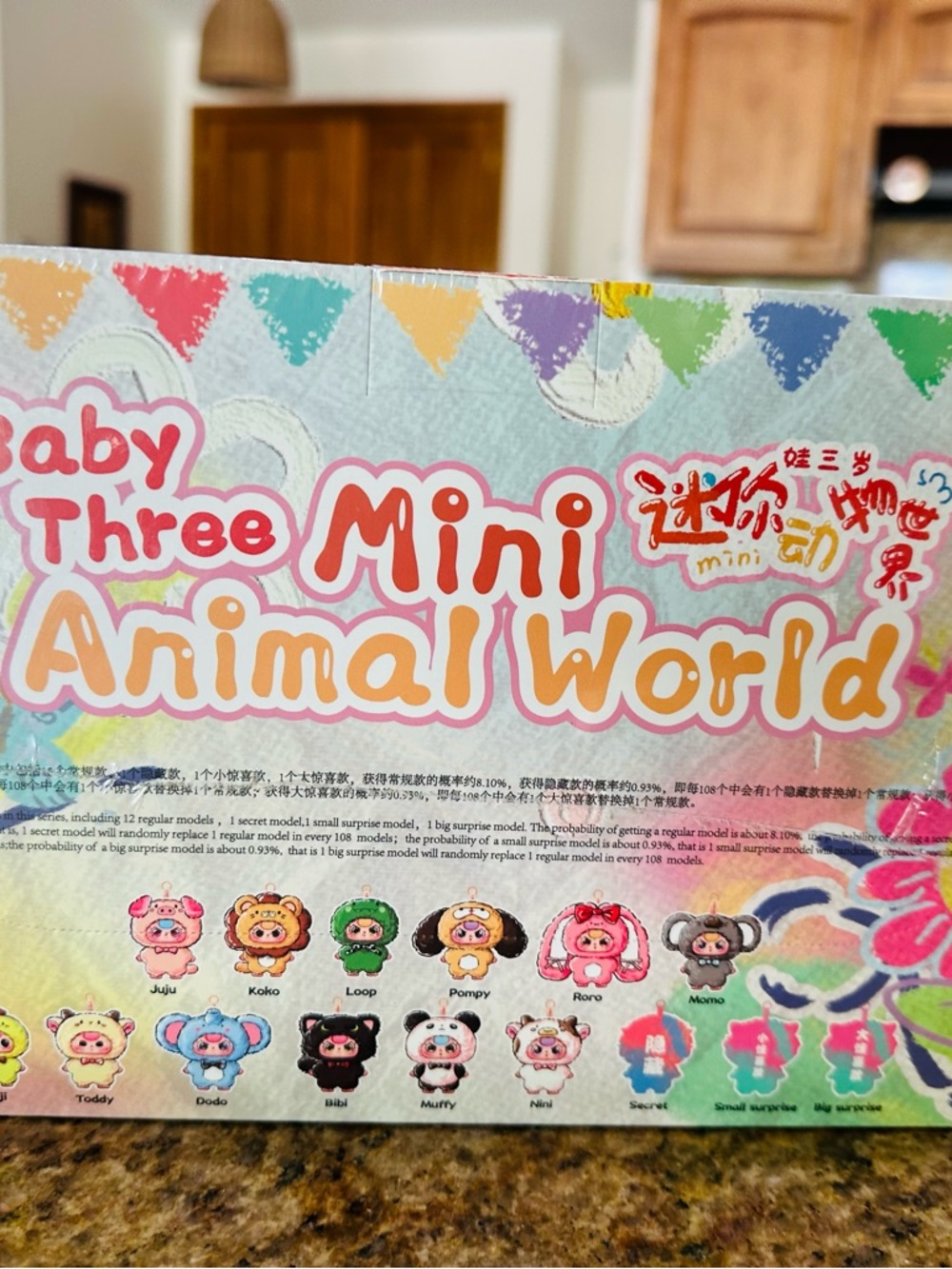 6 Pack of Baby Three Mini Animal World Plush Toy Pendants- Unopened Blind Boxes - Picture 3 of 9